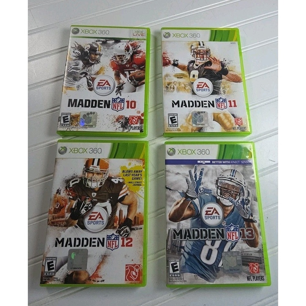 MADDEN NFL XBOX 360 LOT OF 4: MADDEN 10, 11, 12, 13